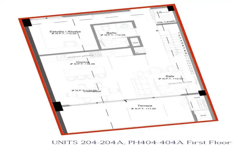 Arq Plan - UNITS 204-204A, PH404-404A Fi