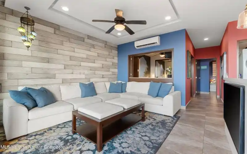 Large Sofa with Mural