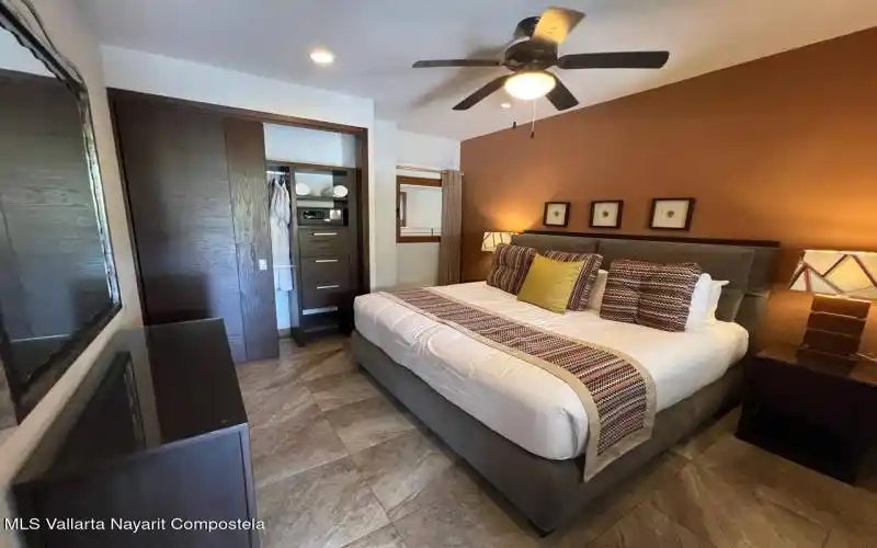 Bedroom views toward living