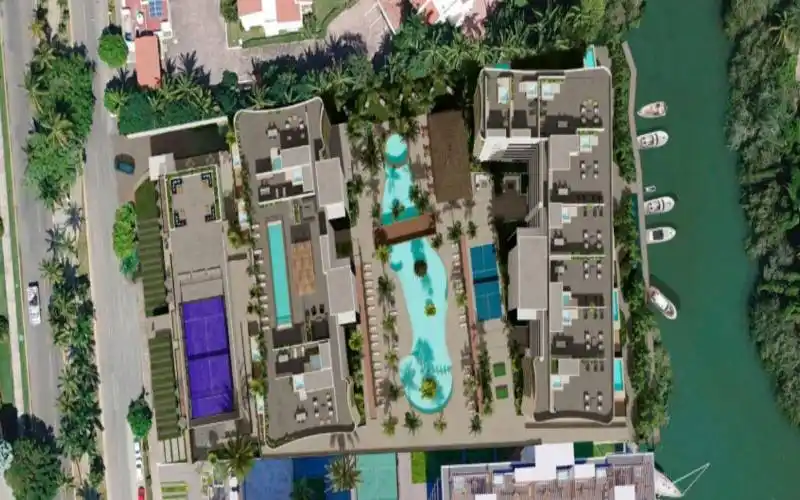 Render vista aerea de torres 4 y 5