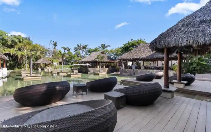 Poolside loungers for relaxing