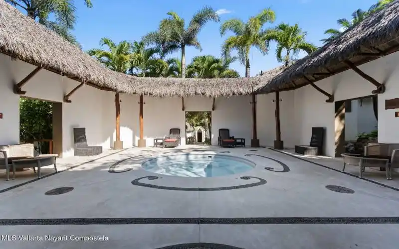 Fountain in tranquil spa area