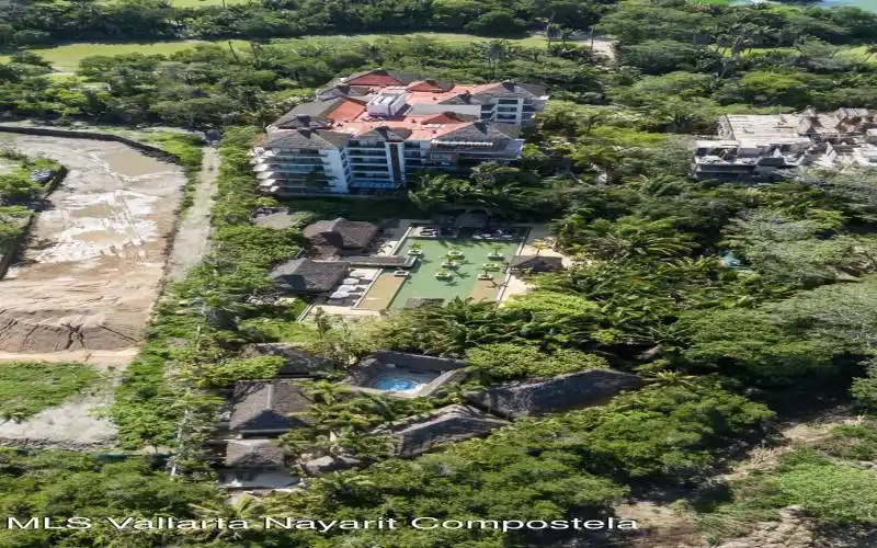 Aerial shot of entire property