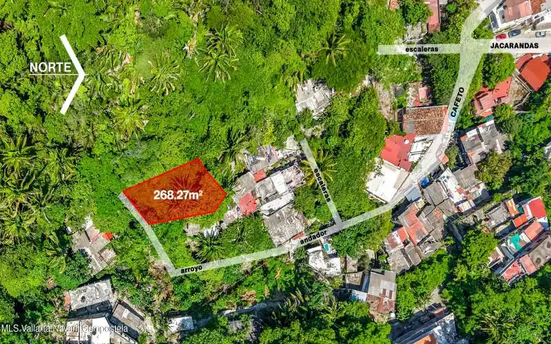 Vista aerea ubicacion terreno calles