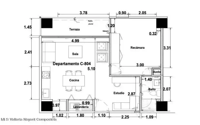 Floor Plan Depto C-804 2