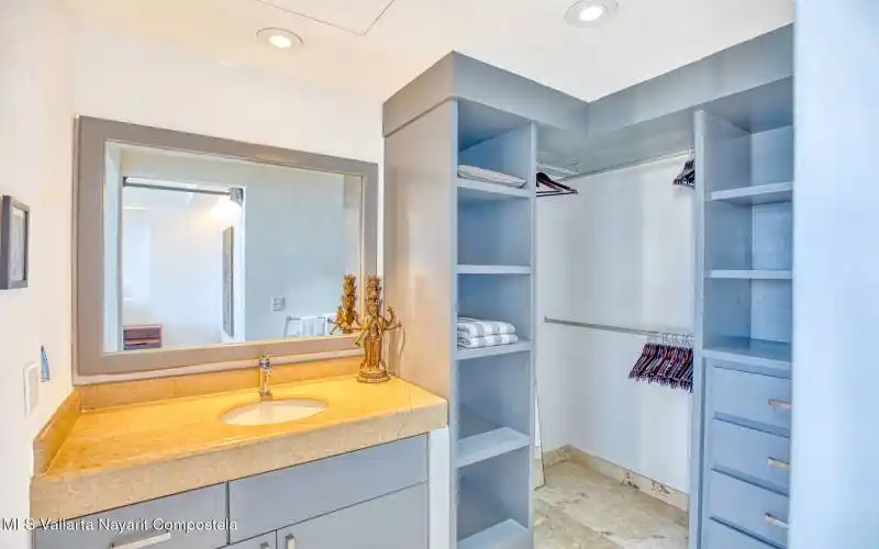 second bedroom closet and sink
